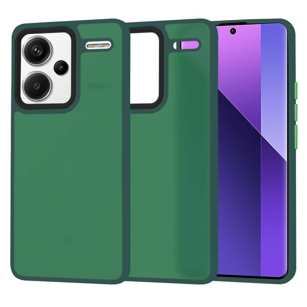Techsuit Xiaomi Redmi Note 13 Pro+ 5G - HaloFrost Series - Σκληρή Θήκη με Πλαίσιο Σιλικόνης - Midnight Green