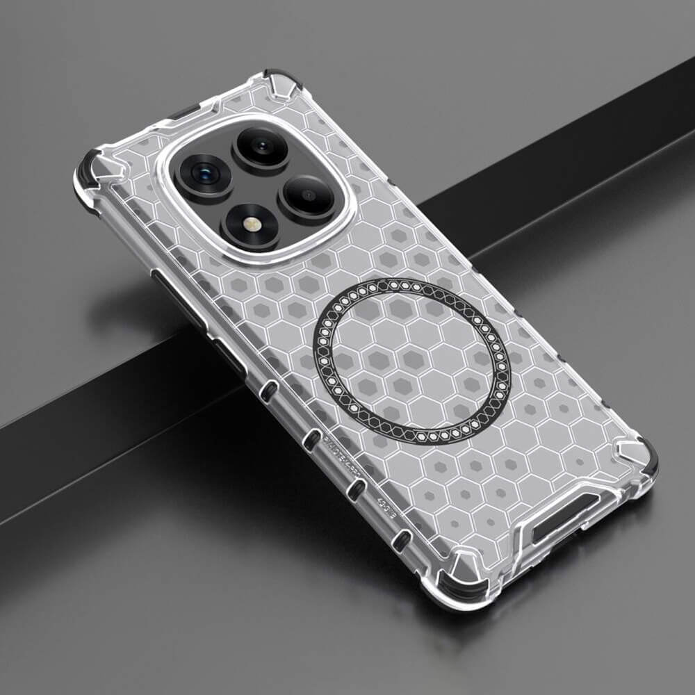 Techsuit Xiaomi Redmi Note 14 Pro 5G / Poco X7 Honeycomb Shield MagSafe Σκληρή Θήκη με Πλαίσιο Σιλικόνης - White