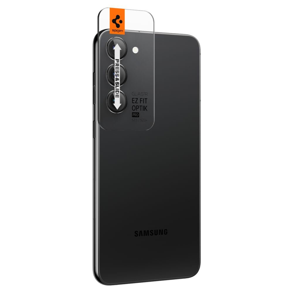 Spigen Samsung Galaxy S23 / Samsung Galaxy S23+ Optik.TR EZ Fit Αντιχαρακτικό Γυαλί για την Κάμερα - 2 Τεμάχια - Black