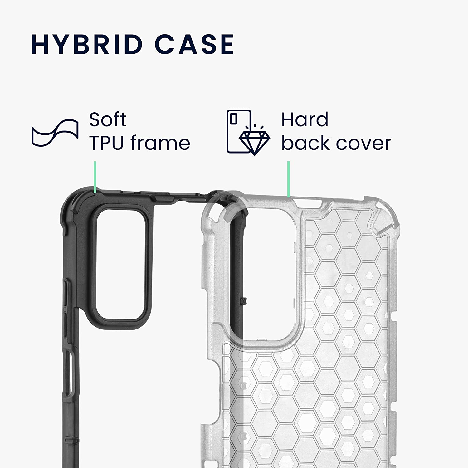 KW Xiaomi Redmi Note 11 / Redmi Note 11S Hybrid Σκληρή Θήκη με Πλαίσιο Σιλικόνης TPU - Design Honeycomb - Neon Yellow / Ματ Ημιδιάφανη - 59911.75