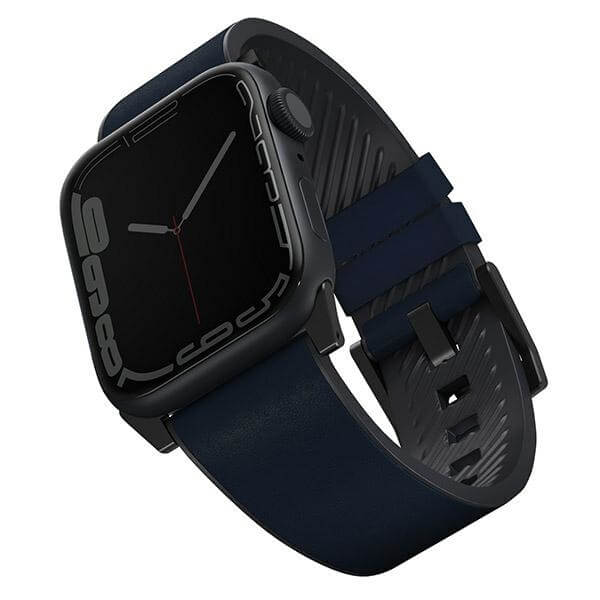 Uniq Λουράκι Apple Watch 2 / 3 / 4 / 5 / 6 / 7 / 8 / 9 / SE / ULTRA 1 / ULTRA 2 - 42 / 44 / 45 / 49 mm Straden Δερμάτινο Υβριδικό Λουράκι - Blue
