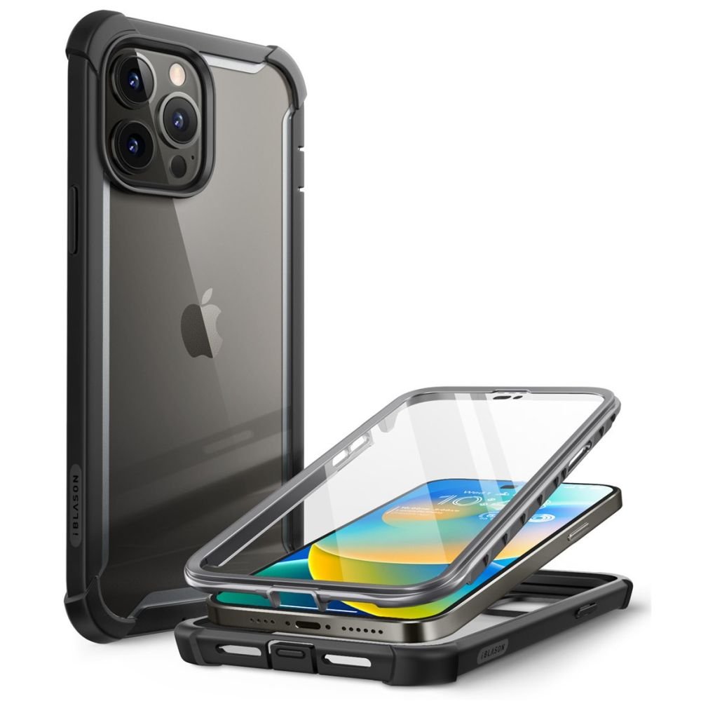 i - Blason iPhone 14 Pro Max Ares Σκληρή Θήκη με Πλαίσιο Σιλικόνης και Προστασία Οθόνης - Black
