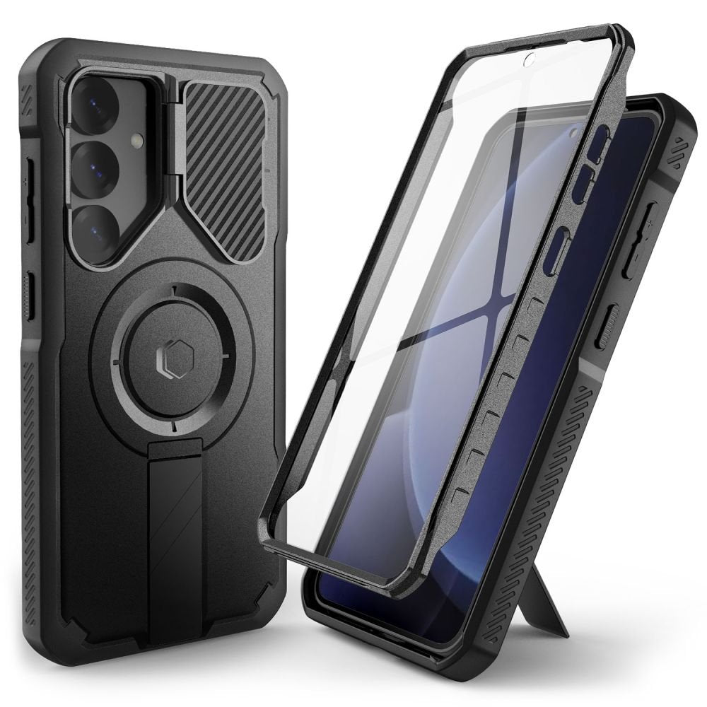 Tech - Protect Samsung Galaxy S25 Plus Kevlar MagSafe+ Σκληρή Θήκη με Προστασία για την Οθόνη / την Κάμερα και Stand - Black