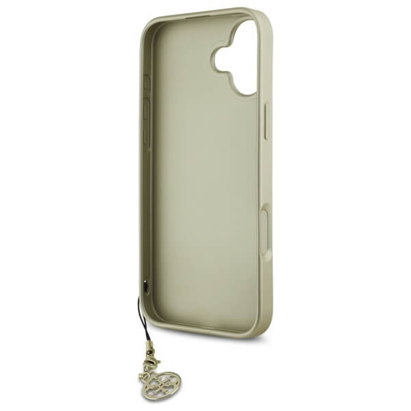 Guess iPhone 16 - 4G Charms Collection - Θήκη με Επένδυση Συνθετικού Δέρματος - Brown - GUHCP16SGF4GBR