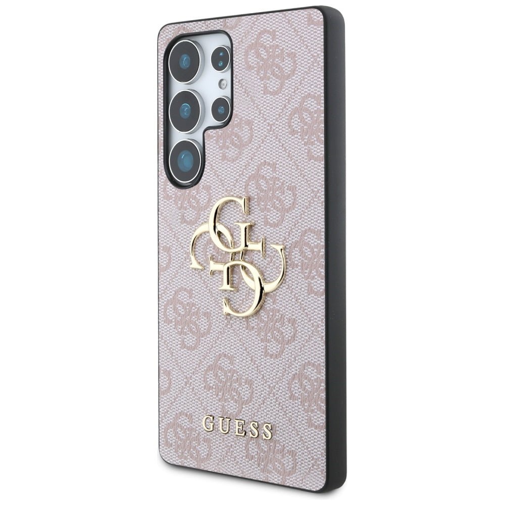 Guess Samsung Galaxy S25 Ultra - 4G Big Metal Logo - Θήκη με Επένδυση Συνθετικού Δέρματος - Pink - GUHCS25L4GMGPI