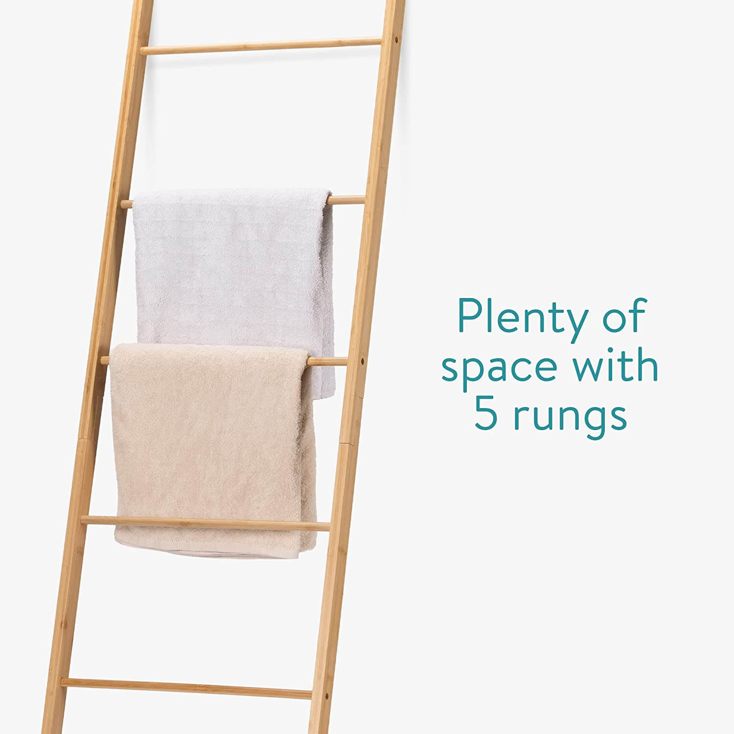 Navaris Σκάλα / Βάση Στήριξης για Πετσέτες από Μπαμπού με 5 Ράγες - Light Brown - 59202.24