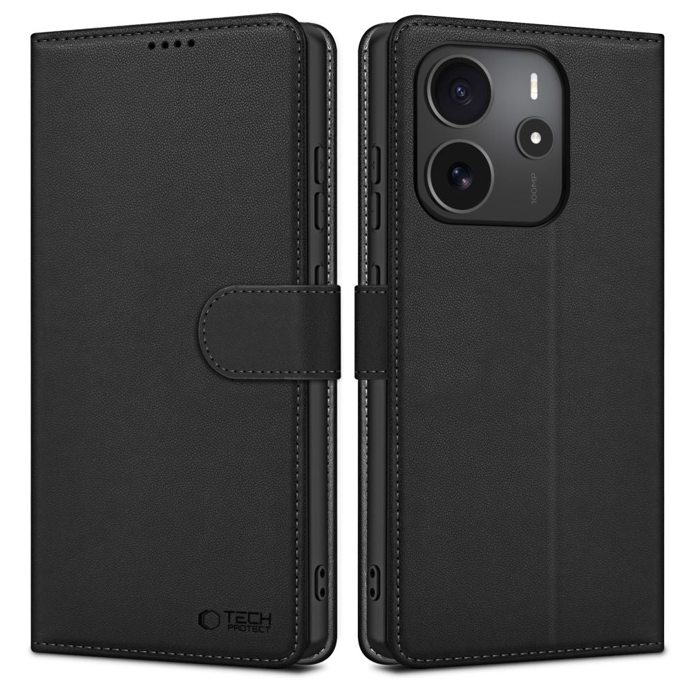 Tech - Protect Xiaomi Redmi Note 14 4G Θήκη Πορτοφόλι Stand από Δερματίνη - Black