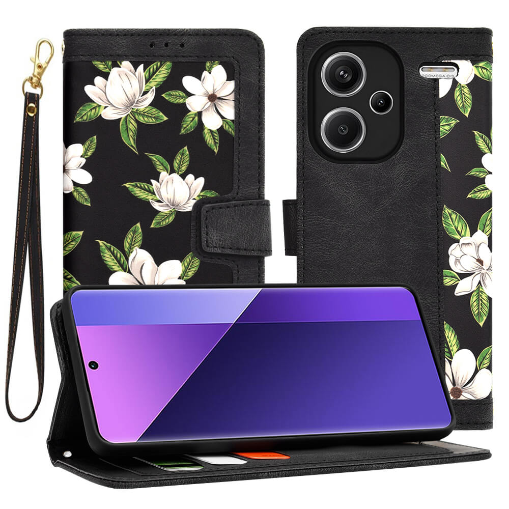Techsuit Xiaomi Redmi Note 13 Pro+ 5G - FlipCraft - Θήκη Πορτοφόλι από Δερματίνη - Flowers of the Dawn
