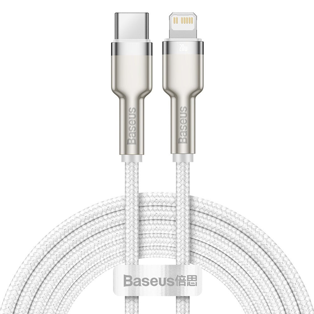 Baseus Cafule Series Metal Data PD 20W - Καλώδιο Δεδομένων και Φόρτισης Type - C to Lightning 2M - White - CATLJK - B02