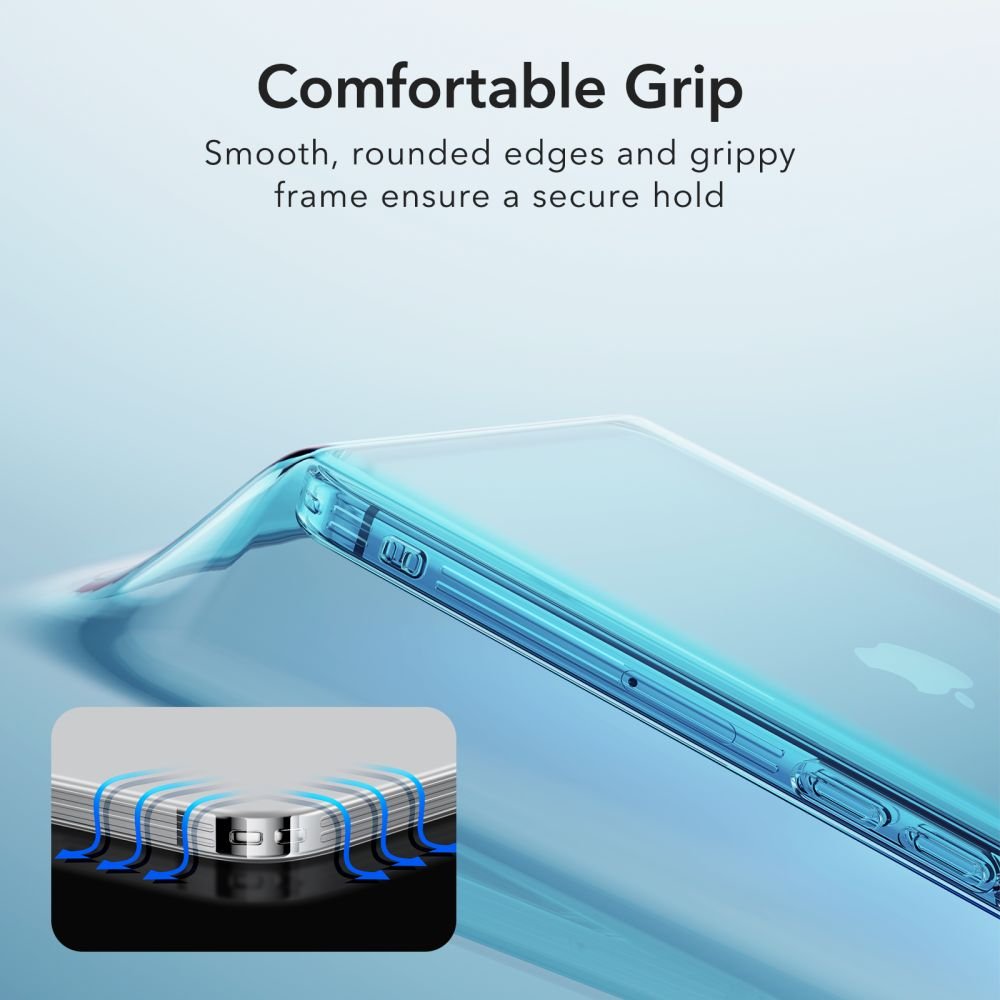 ESR iPhone 14 Plus / iPhone 15 Plus Ice Shield Θήκη με Πλαίσιο Σιλικόνης και Όψη Γυαλιού Tempered Glass - Διάφανη