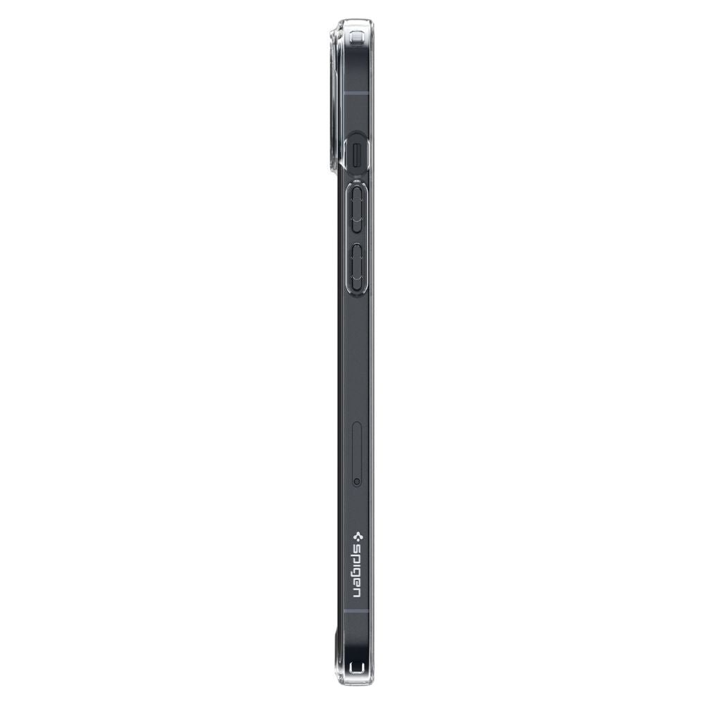 Spigen iPhone 14 Plus / iPhone 15 Plus Quartz Hybrid Θήκη με Πλαίσιο Σιλικόνης και Όψη Γυαλιού Tempered Glass - Crystal Clear