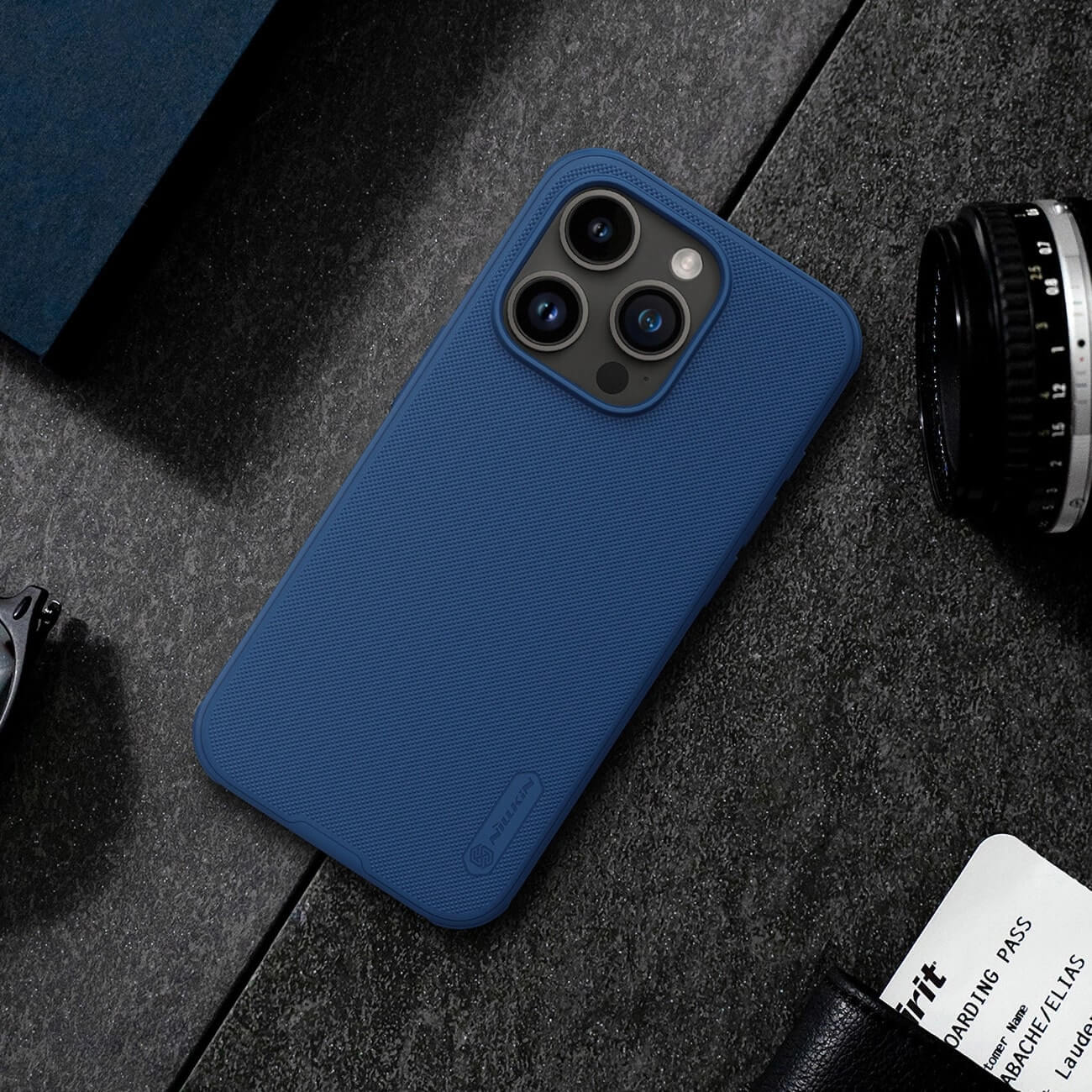 Nillkin iPhone 15 Pro Max Super Frosted Shield Pro Rugged Magnetic Σκληρή Θήκη με MagSafe - Blue