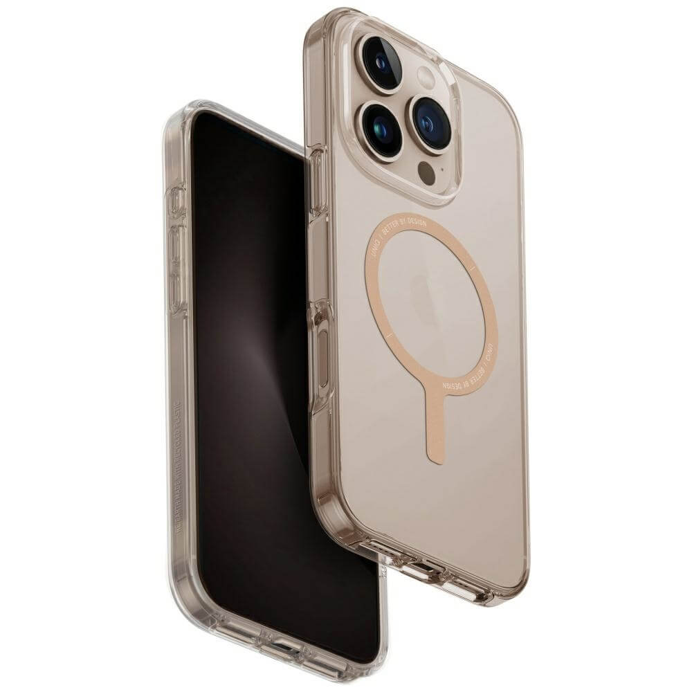 Uniq iPhone 16 Pro Clario MagClick Charging - Σκληρή Θήκη με Πλαίσιο Σιλικόνης και MagSafe - Διάφανη / Gold