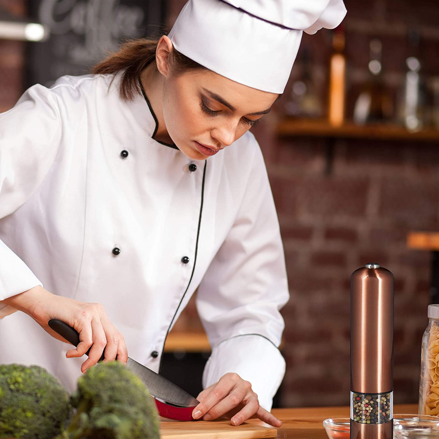 Relaxdays Ηλεκτρικός Μύλος Πιπεριού από Ανοξείδωτο Ατσάλι - Βronze - 4052025972318