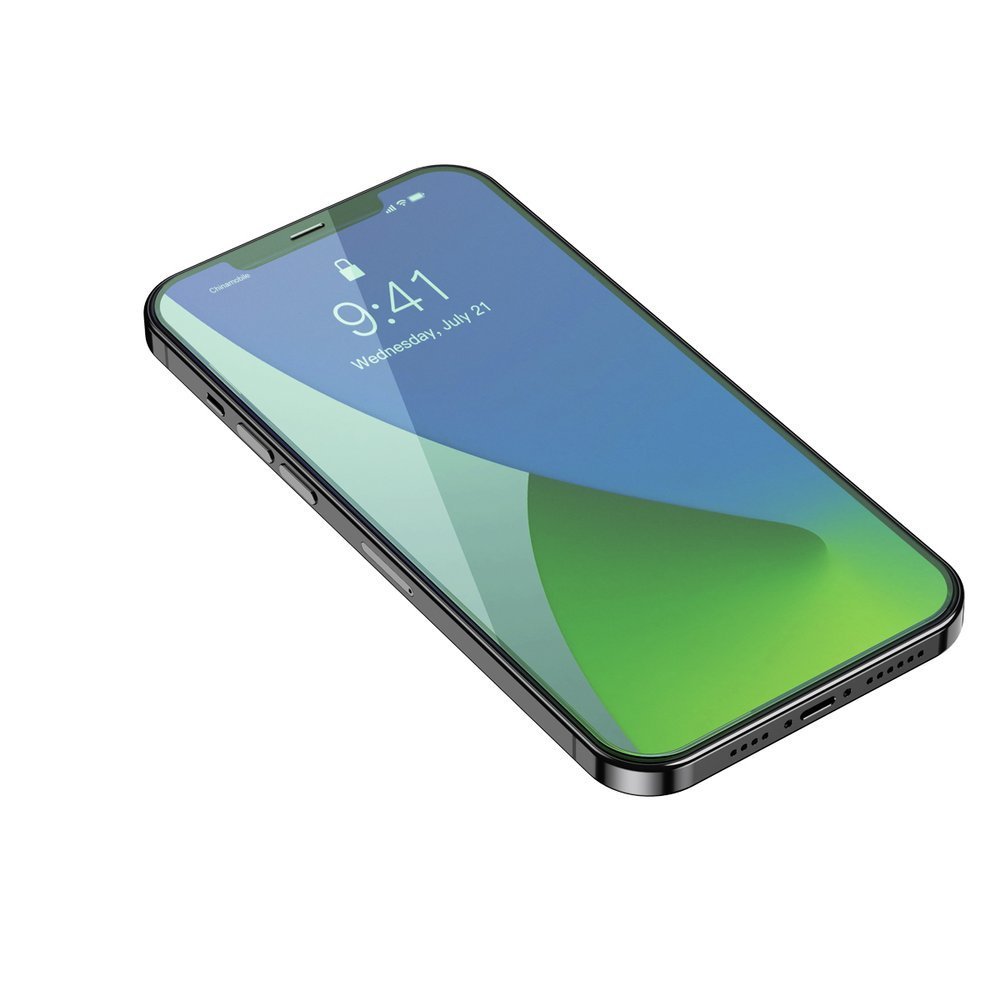 Baseus iPhone 12 Pro Max 0.15mm Eye Protection Full Screen Αντιχαρακτικό Γυαλί Οθόνης - 2 Τεμάχια - Green Light / Clear - SGAPIPH67N - LQ02