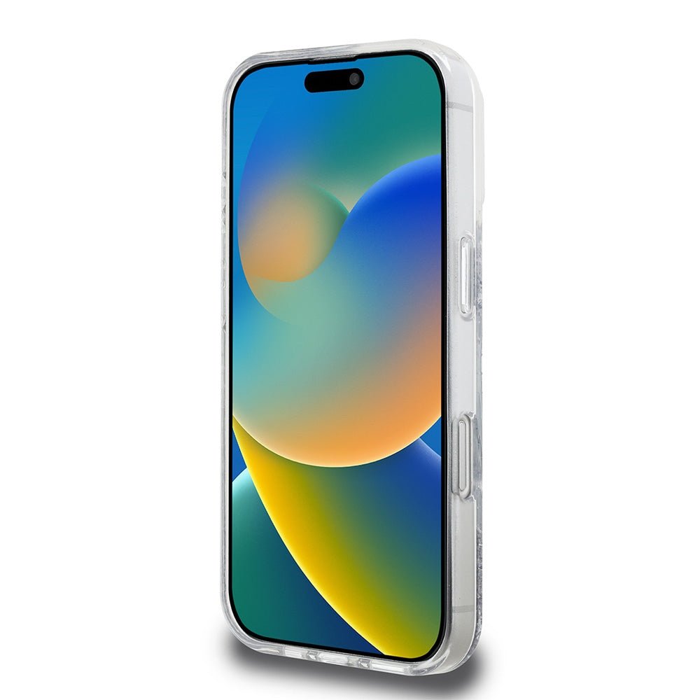 Guess iPhone 16 Pro Max - Resin Gradient Glitter - MagSafe Σκληρή Θήκη με Πλαίσιο Σιλικόνης - Silver - GUHMP16XRGRGES