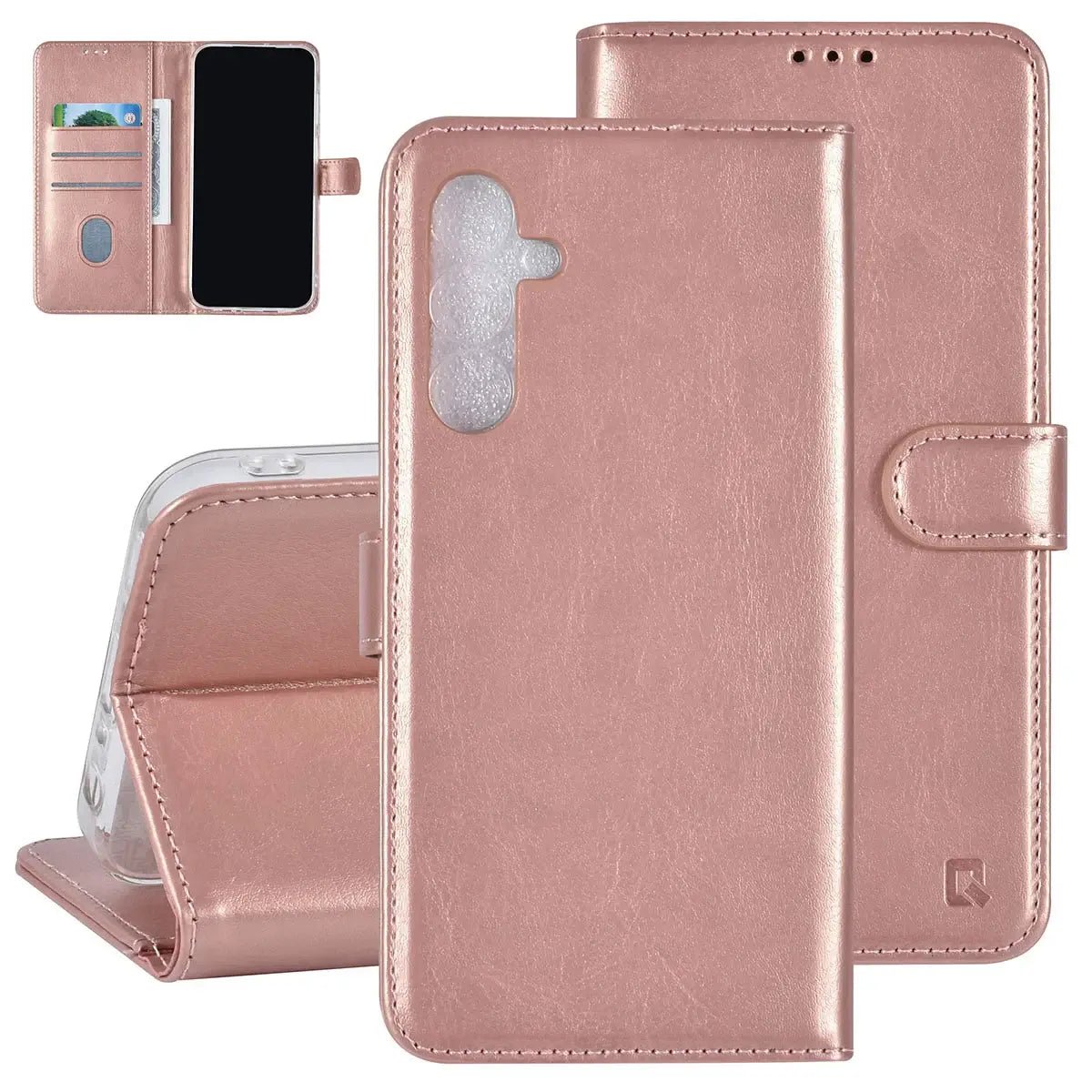Tuniq Samsung Galaxy A25 5G - Θήκη Πορτοφόλι Stand από Δερματίνη - Rose Gold