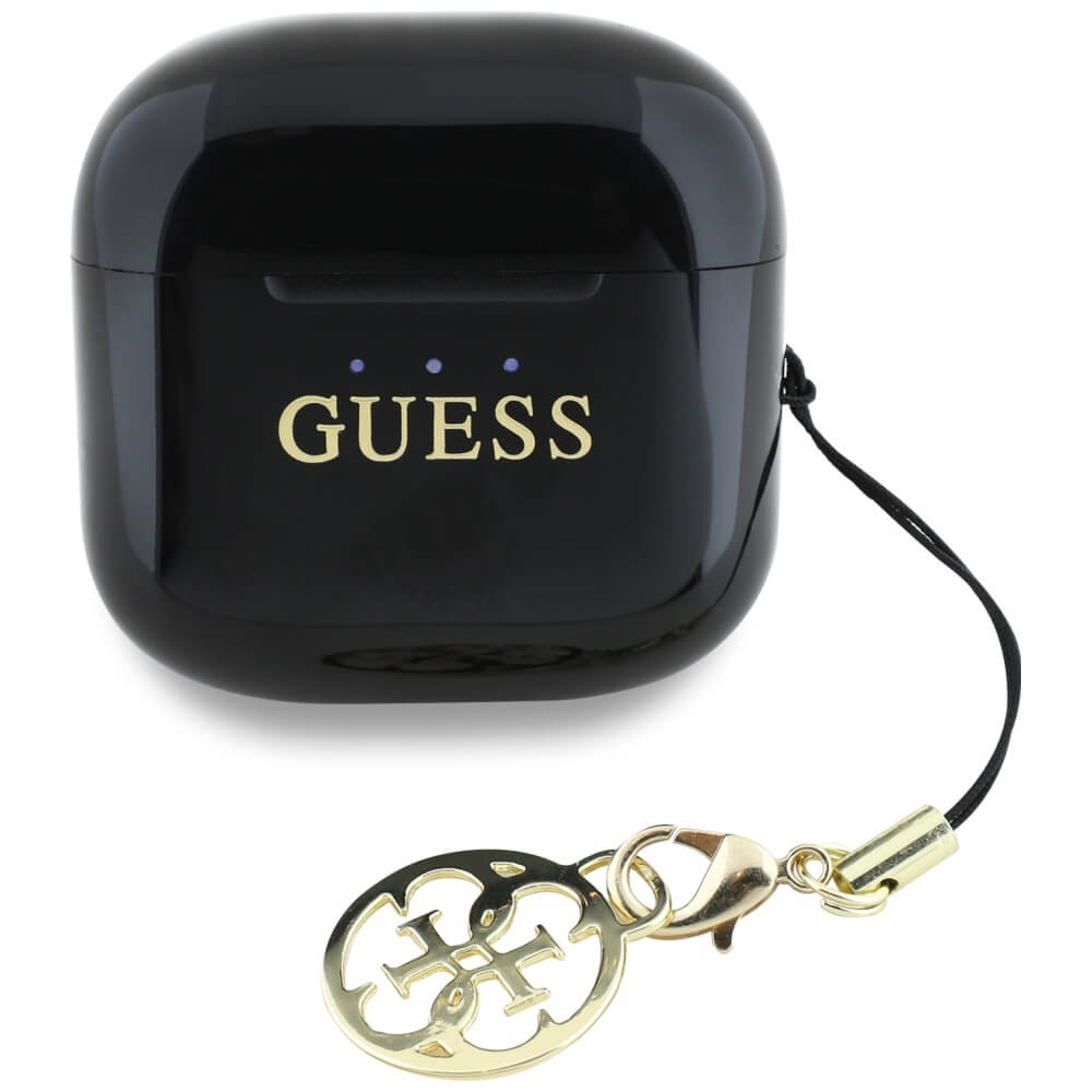 Guess TWS Glossy Effect Printed Classic Logo and Charm - Bluetooth 5.4 - Ασύρματα ακουστικά για Κλήσεις / Μουσική - Black
