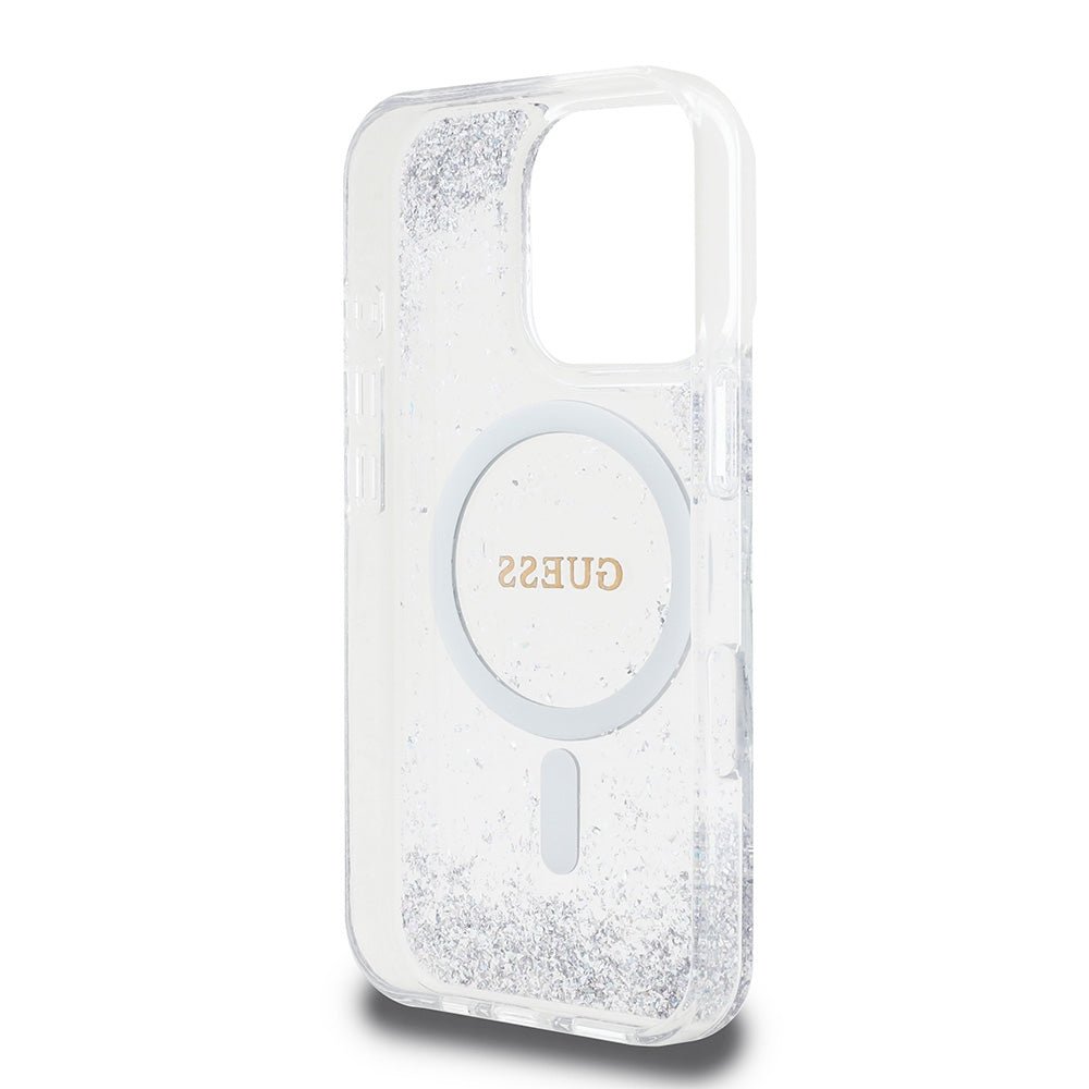 Guess iPhone 16 Pro Max - Resin Gradient Glitter - MagSafe Σκληρή Θήκη με Πλαίσιο Σιλικόνης - Silver - GUHMP16XRGRGES