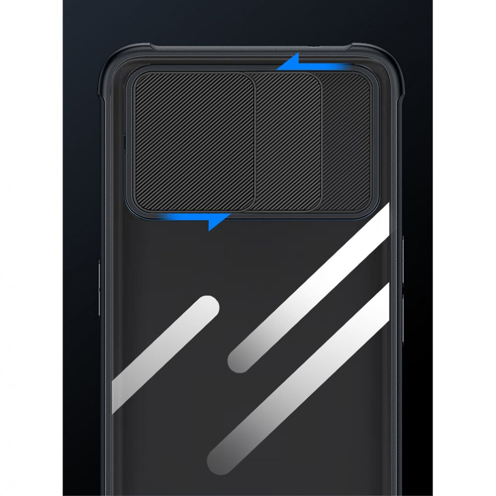 Tech - Protect Samsung Galaxy A22 4G Camshield Σκληρή Θήκη με Πλαίσιο Σιλικόνης - Black / Διάφανη
