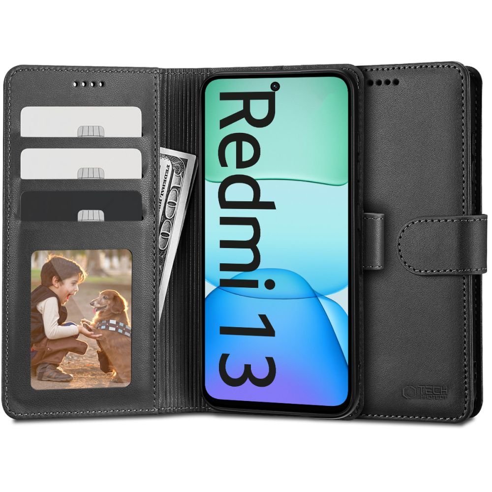 Tech - Protect Xiaomi Redmi 13 Θήκη Πορτοφόλι Stand από Δερματίνη - Black