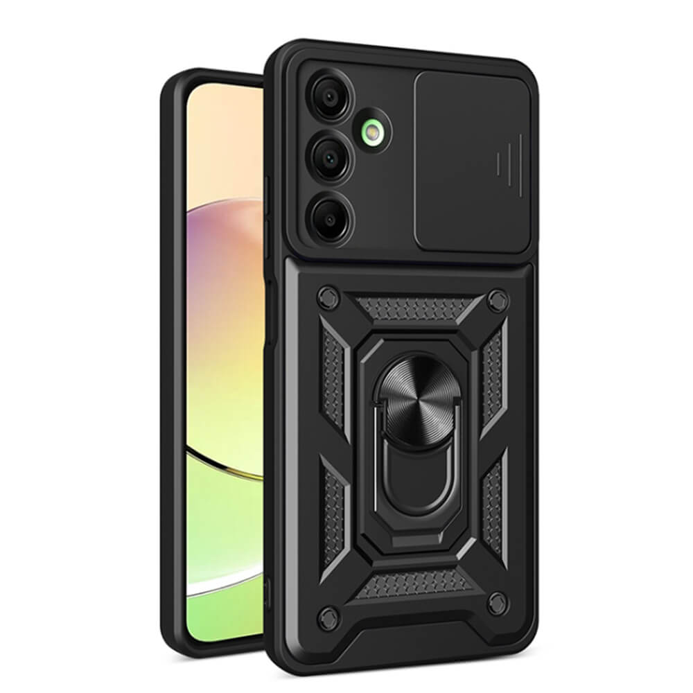 Techsuit Samsung Galaxy A16 4G / A16 5G - CamShield - Σκληρή Θήκη με Προστασία Καμερών και Δαχτυλίδι Συγκράτησης - Black