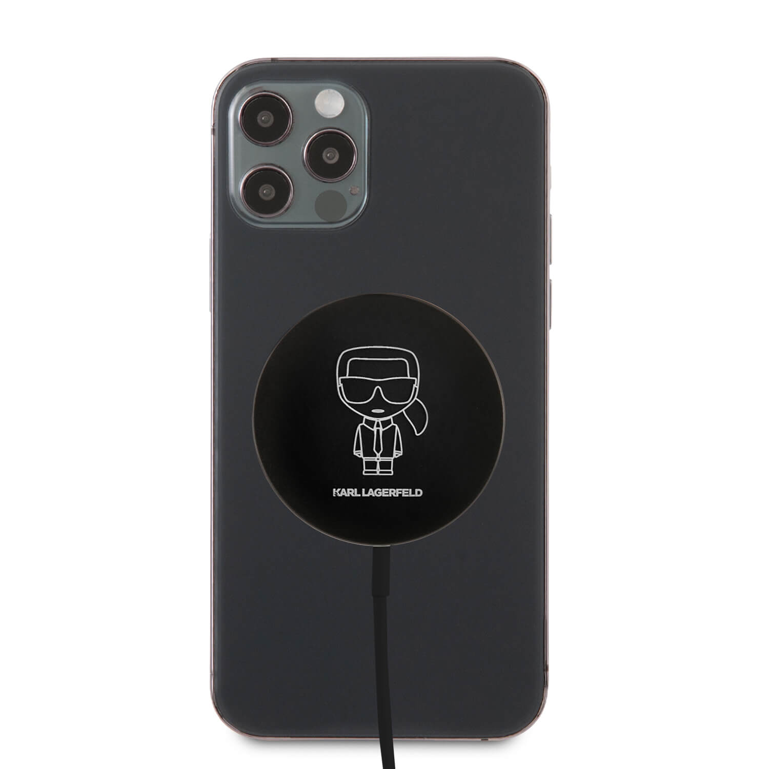 Karl Lagerfeld Induction Charger - Ασύρματος Φορτιστής MagSafe με Καλώδιο Type - C 15W - Black