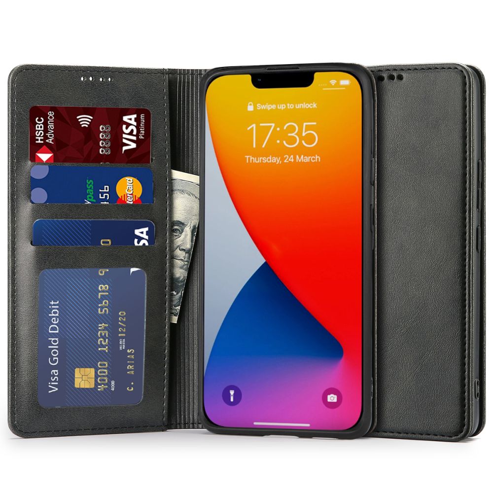 Tech - Protect iPhone 14 Plus Θήκη Πορτοφόλι Stand από Δερματίνη - Black