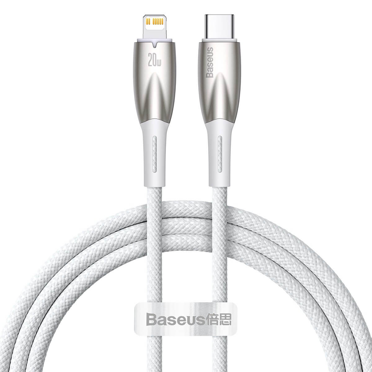 Baseus Glimmer Series PD 20W - Καλώδιο Δεδομένων και Φόρτισης Type - C to Lightning 1M - White - CADH000002