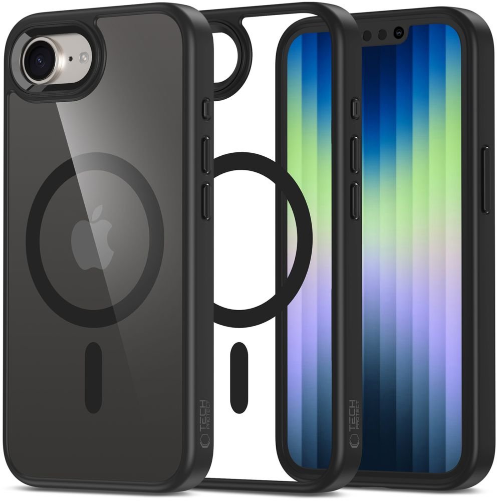 Tech - Protect iPhone 16e MagMat Σκληρή Θήκη με Πλαίσιο Σιλικόνης και MagSafe - Black / Clear