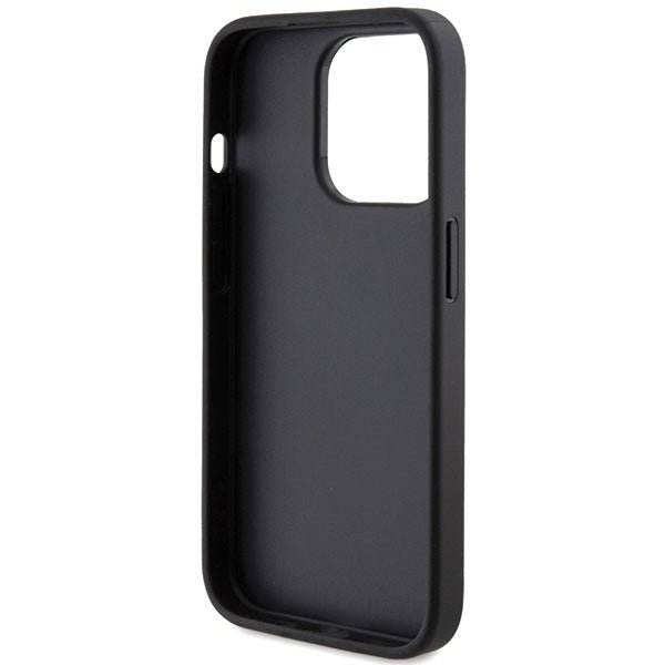Guess iPhone 15 Pro Max Glitter Script Big 4G Σκληρή Θήκη με Πλαίσιο Σιλικόνης - Black - GUHCP15XHG4SGK
