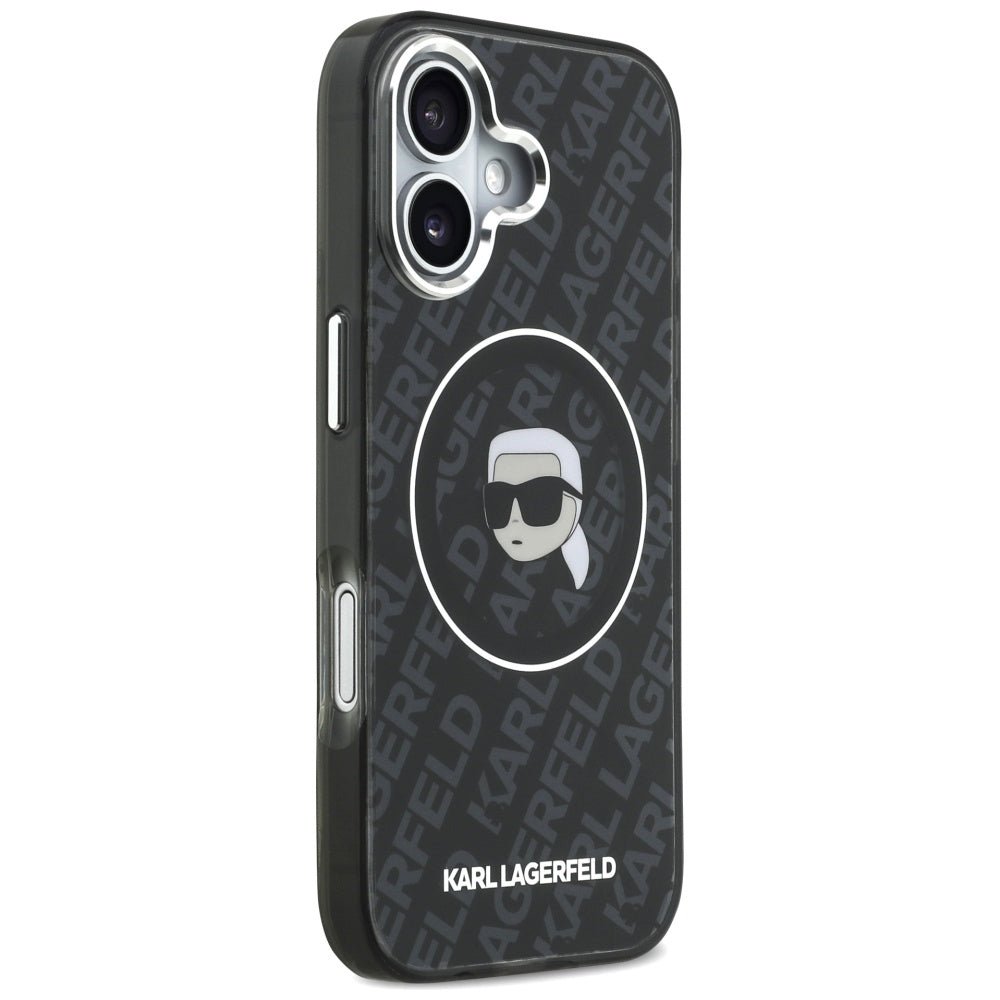 Karl Lagerfeld iPhone 17 - IML Karl Head Logo MagSafe - Σκληρή Θήκη με Πλαίσιο Σιλικόνης - Black - KLHMP17SHMKBKHOK