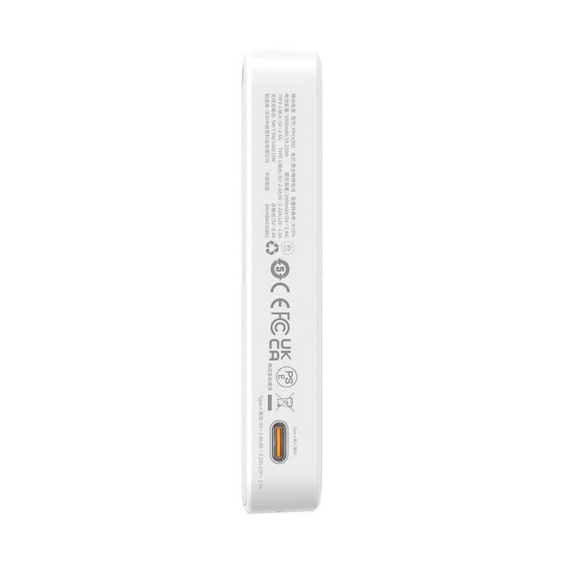 Baseus MagPro Magnetic PPCXZ05 - Ασύρματο MagSafe PowerBank 5000mAh 20W με Καλώδιο Type - C to Type - C - White