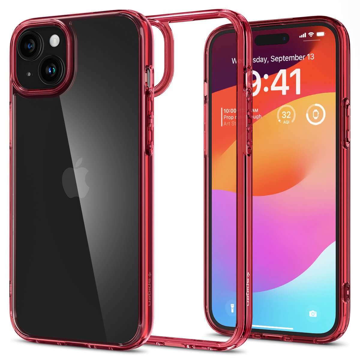 Spigen iPhone 15 Ultra Hybrid Σκληρή Θήκη με Πλαίσιο Σιλικόνης - Red Crystal
