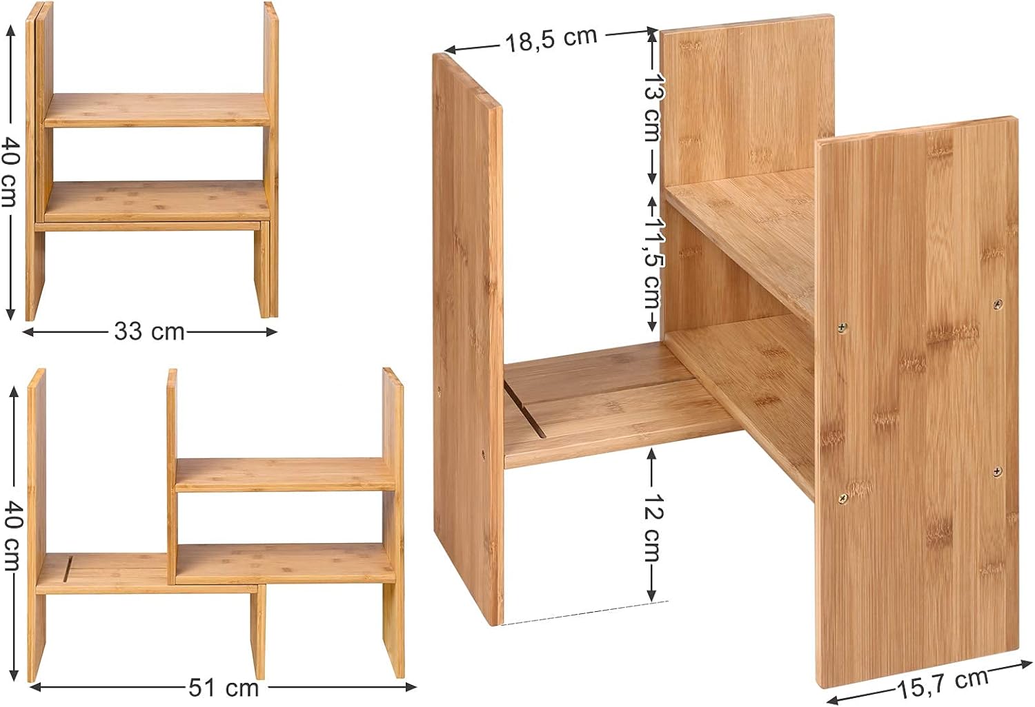 Songmics Βάση Οργάνωσης Γραφείου από Μπαμπού - Natural Bamboo - OFS45NL