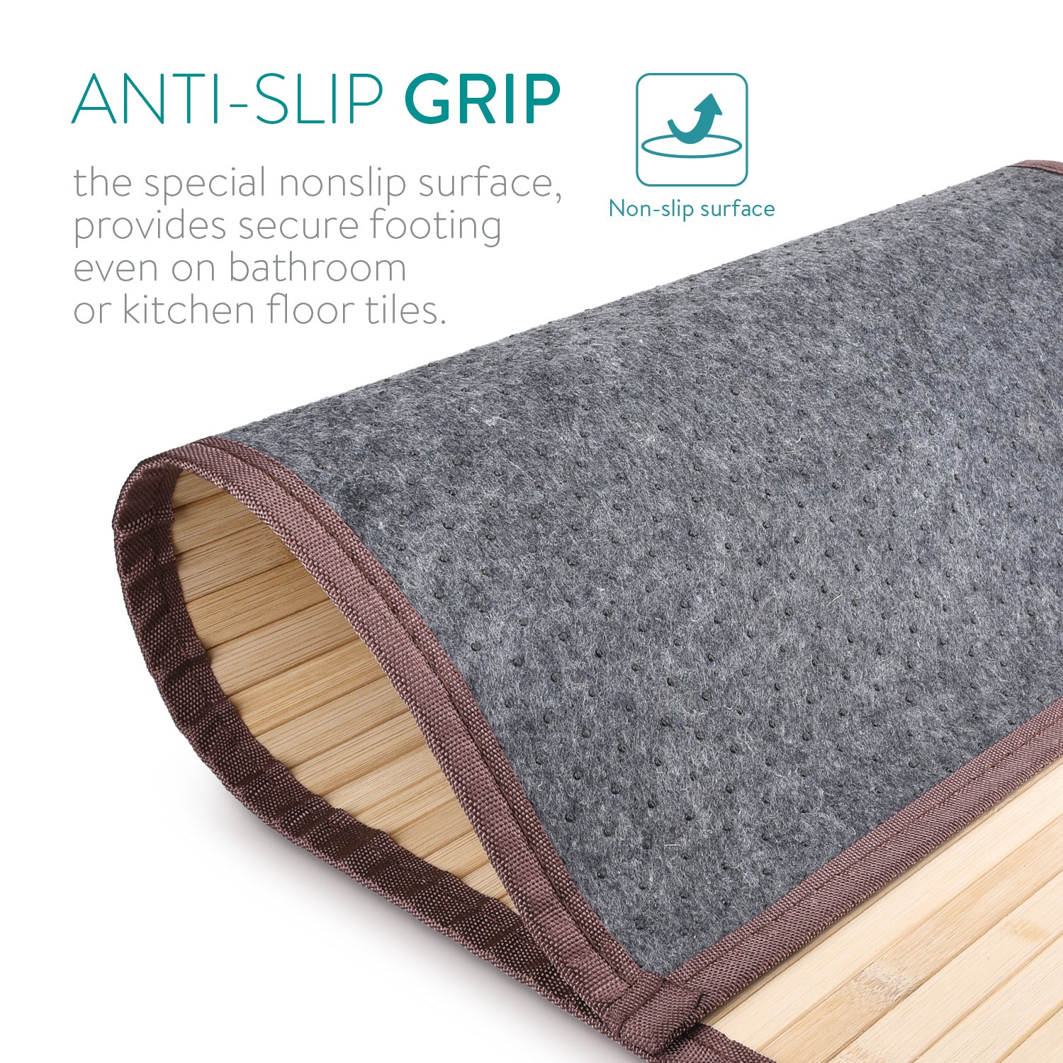 Navaris Χαλάκι Μπάνιου από Μπαμπού - 80 x 43 cm - Light Brown - 48383.2