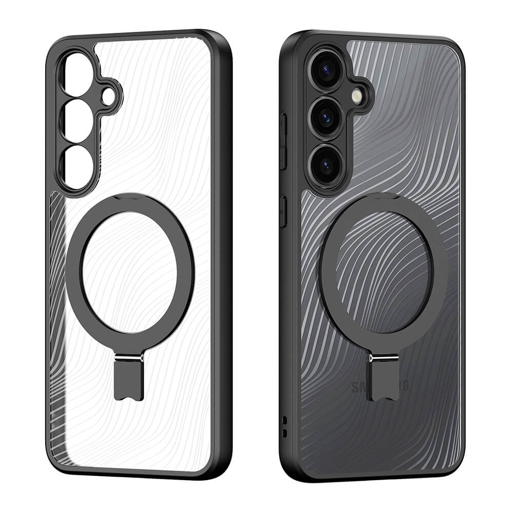 Dux Ducis Samsung Galaxy S25 Aimo MagSafe Magnetic Stand Σκληρή Θήκη με Πλαίσιο Σιλικόνης και MagSafe - Black