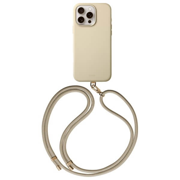Uniq iPhone 16 Pro Max - Coehl Muse - Σκληρή Θήκη με Επένδυση Συνθετικού Δέρματος και Λουράκι - Cream