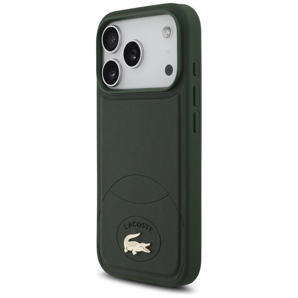 Lacoste iPhone 17 Pro - Bliss MagSafe - Σκληρή Θήκη με Πλαίσιο Σιλικόνης και Επένδυση Οικολογικού Δέρματος - Green