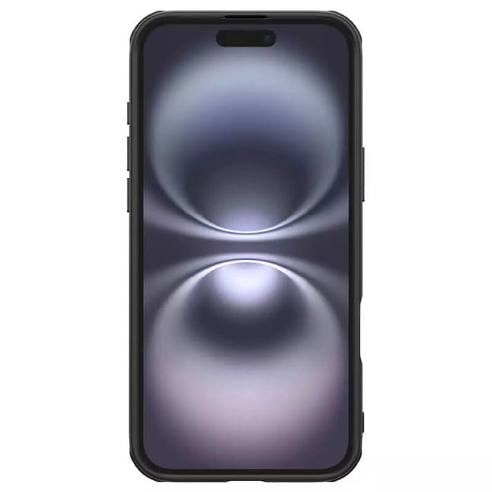 Nillkin iPhone 16 Super Frosted Shield Pro Σκληρή Θήκη με Πλαίσιο Σιλικόνης - Black