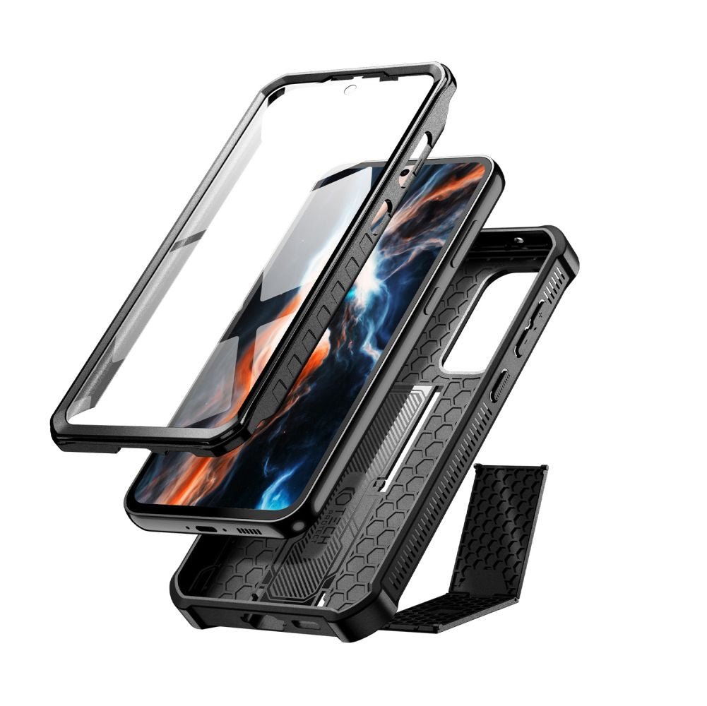 Tech - Protect Samsung Galaxy S23 FE Kevlar Pro Θήκη 360 Full Body με Προστασία Οθόνης και Stand - Black