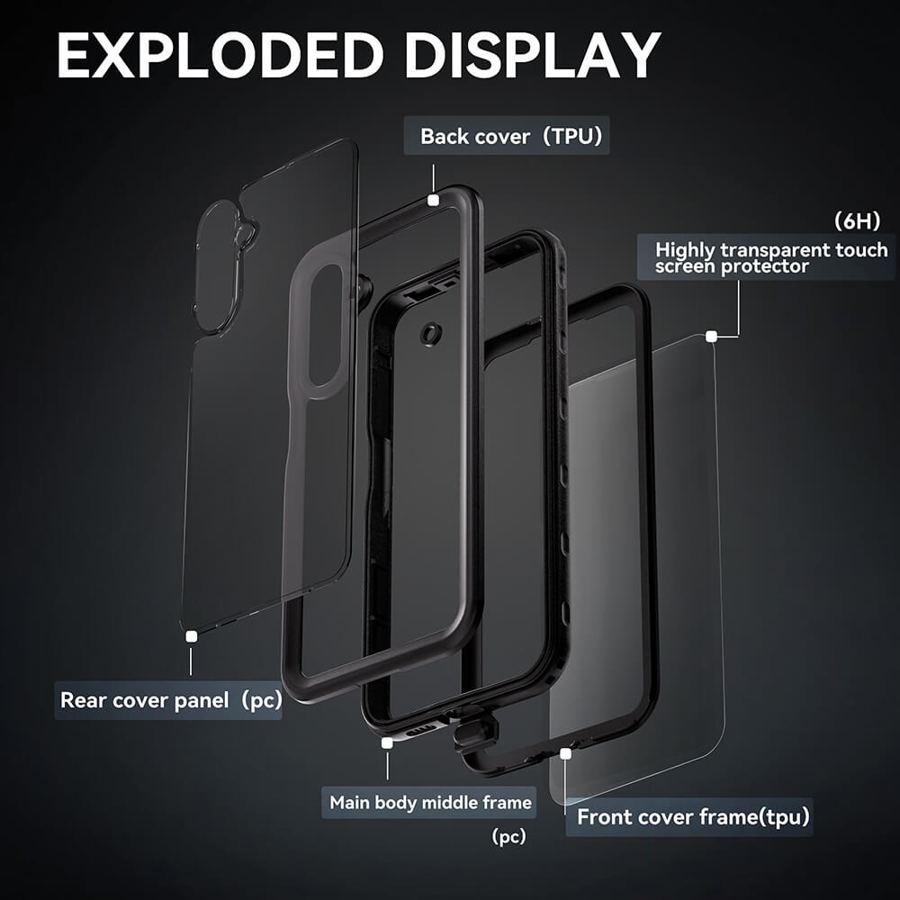 ShellBox Samsung Galaxy A16 4G / A16 5G - Αδιάβροχη Θήκη IP68 - Black