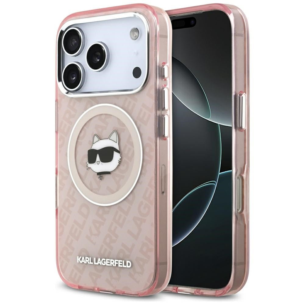 Karl Lagerfeld iPhone 17 Pro Max - IML Choupette Head Logo MagSafe - Σκληρή Θήκη με Πλαίσιο Σιλικόνης - Pink - KLHMP17XHMKBCHOP