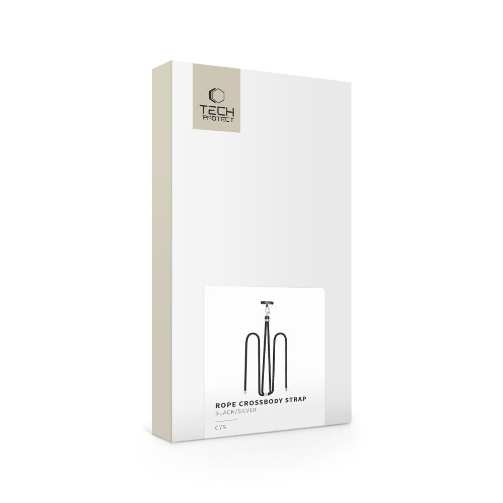 Tech - Protect C7S Rope CrossBody Strap - Universal Λουράκι για Θήκη Κινητού - Black / Silver