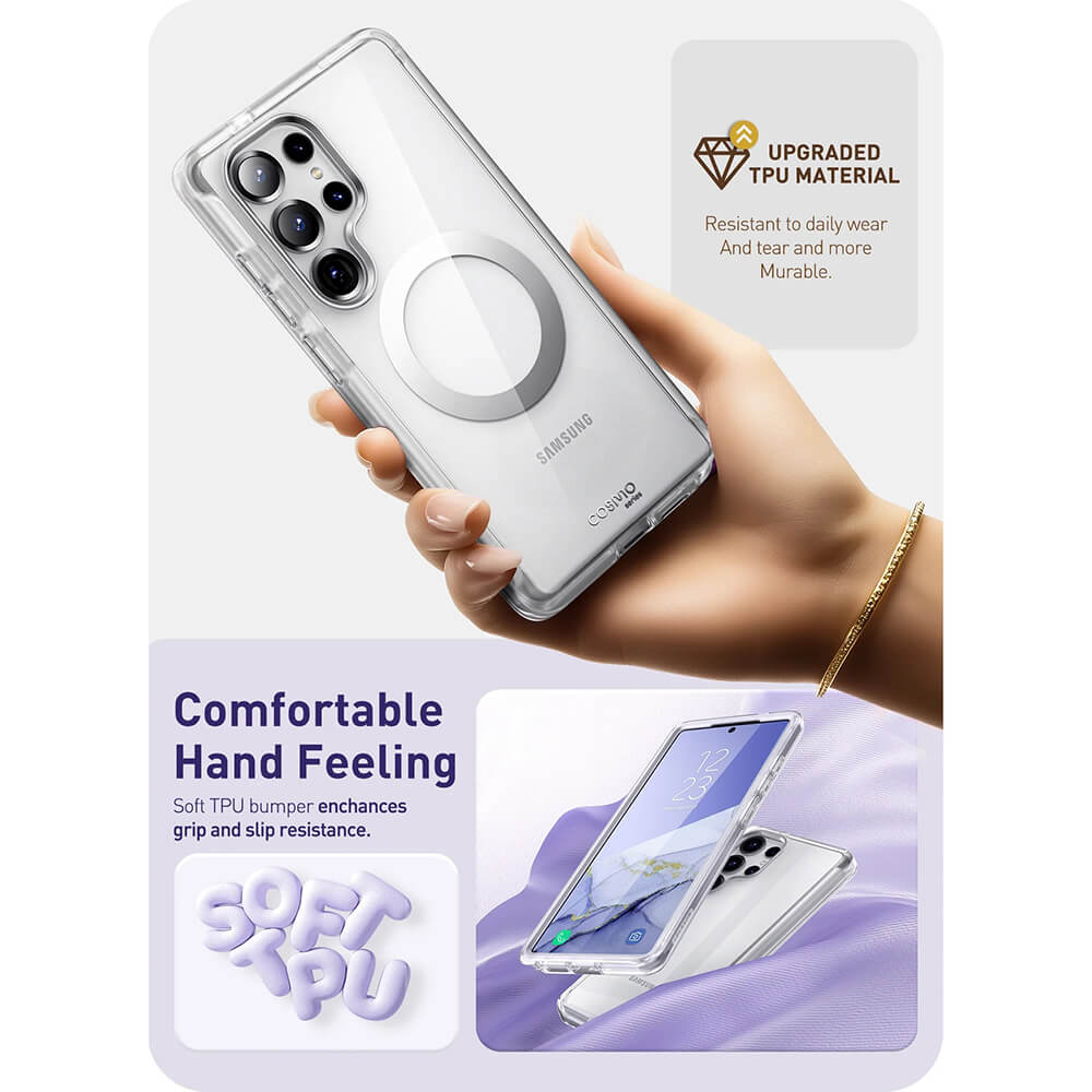 i - Blason Samsung Galaxy S25 Ultra Cosmo Mag Σκληρή Θήκη με Προστασία Οθόνης και Magsafe - Διάφανη
