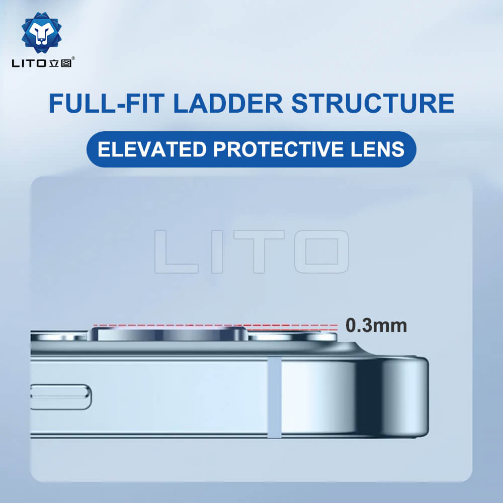 Lito iPhone 15 Pro / 15 Pro Max - S+ Camera Glass Protector - Αντιχαρακτικό Γυαλί για την Κάμερα - Black Titanium