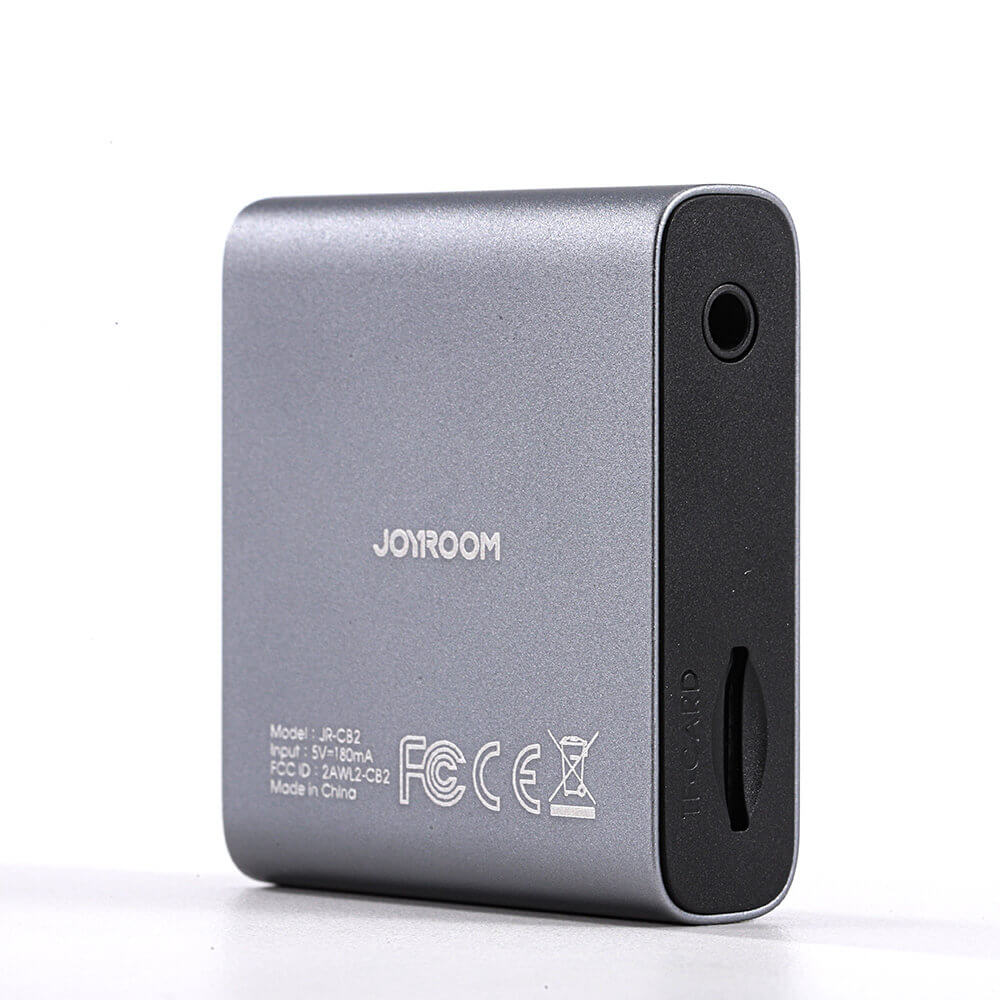 Joyroom JR - CB2 Bluetooth 5.3 AUX Transmitter για Αναπαραγωγή Μουσικής / Κλήσεις στο Αυτοκίνητο - Grey