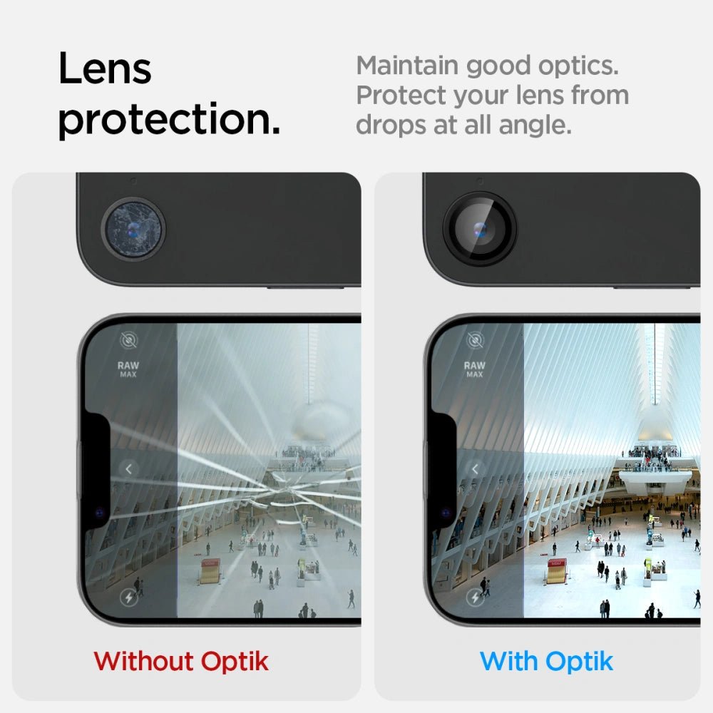Spigen iPhone 16e Optik Pro Glas.TR EZ Fit Αντιχαρακτικό Γυαλί για την Κάμερα - 2 Τεμάχια - Black