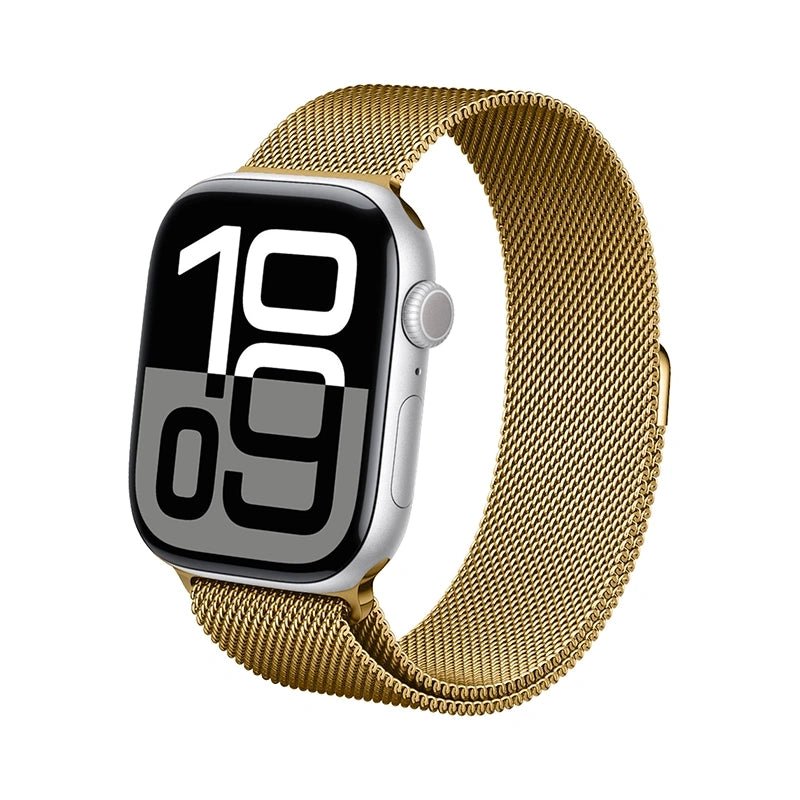 Crong Λουράκι Apple Watch 4/5/6/7/8/9/10/11 - SE (1/2/3) - ULTRA (1/2/3) - 44/45/46/49mm από Ανοξείδωτο Ατσάλι - Milano Steel - Gold