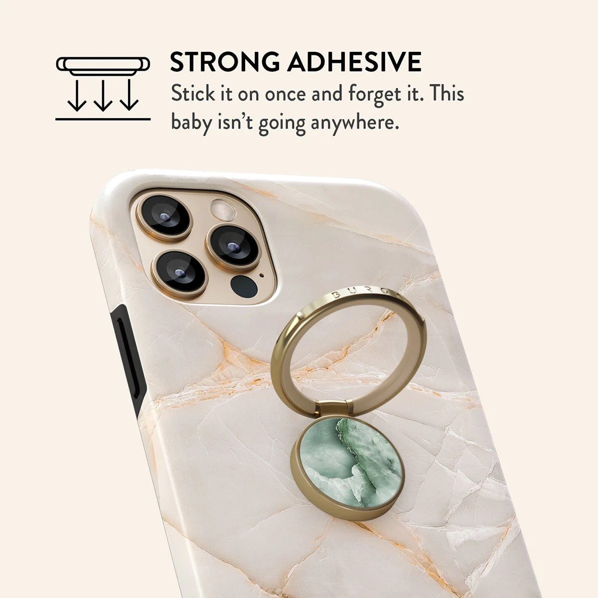Burga Ring Holder - Δαχτυλίδι Συγκράτησης Κινητού - Βάση Στήριξης - Gold - Pistachio Cheesecake